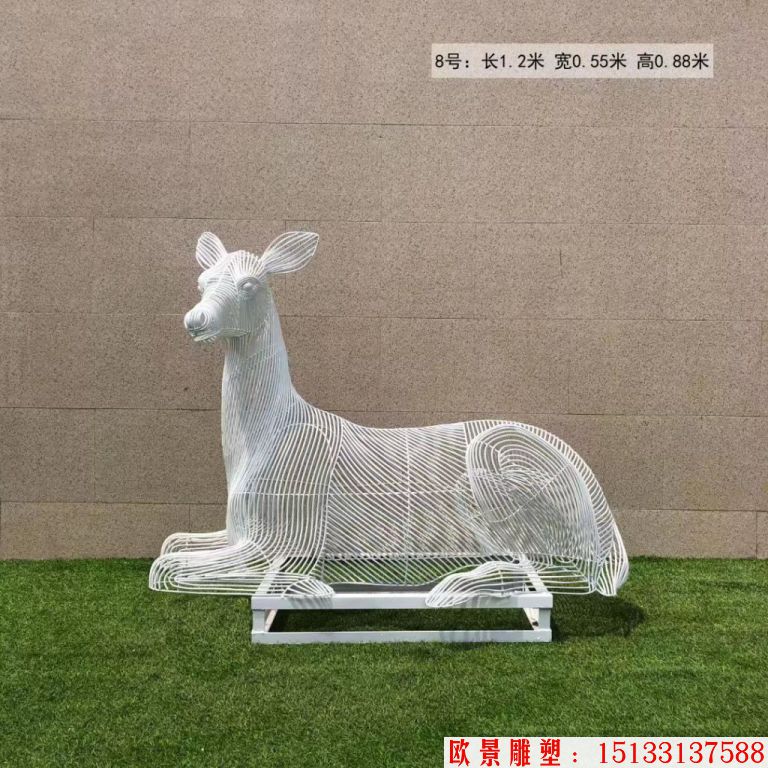不锈钢丝编织镂空鹿雕塑 景区小鹿雕塑8